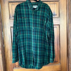 XLT Duluth Trading Co Green Pocket Flannel